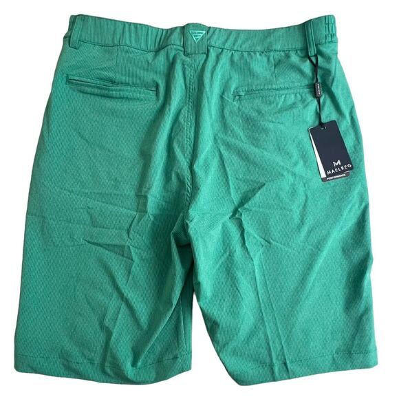 Maelreg Mens Stripe Sea Green Polyester 10" Inseam Stretch Performance Shorts 34 - Picture 2 of 10